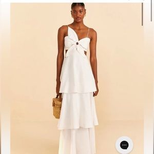 Farm Rio flower tiered white dress